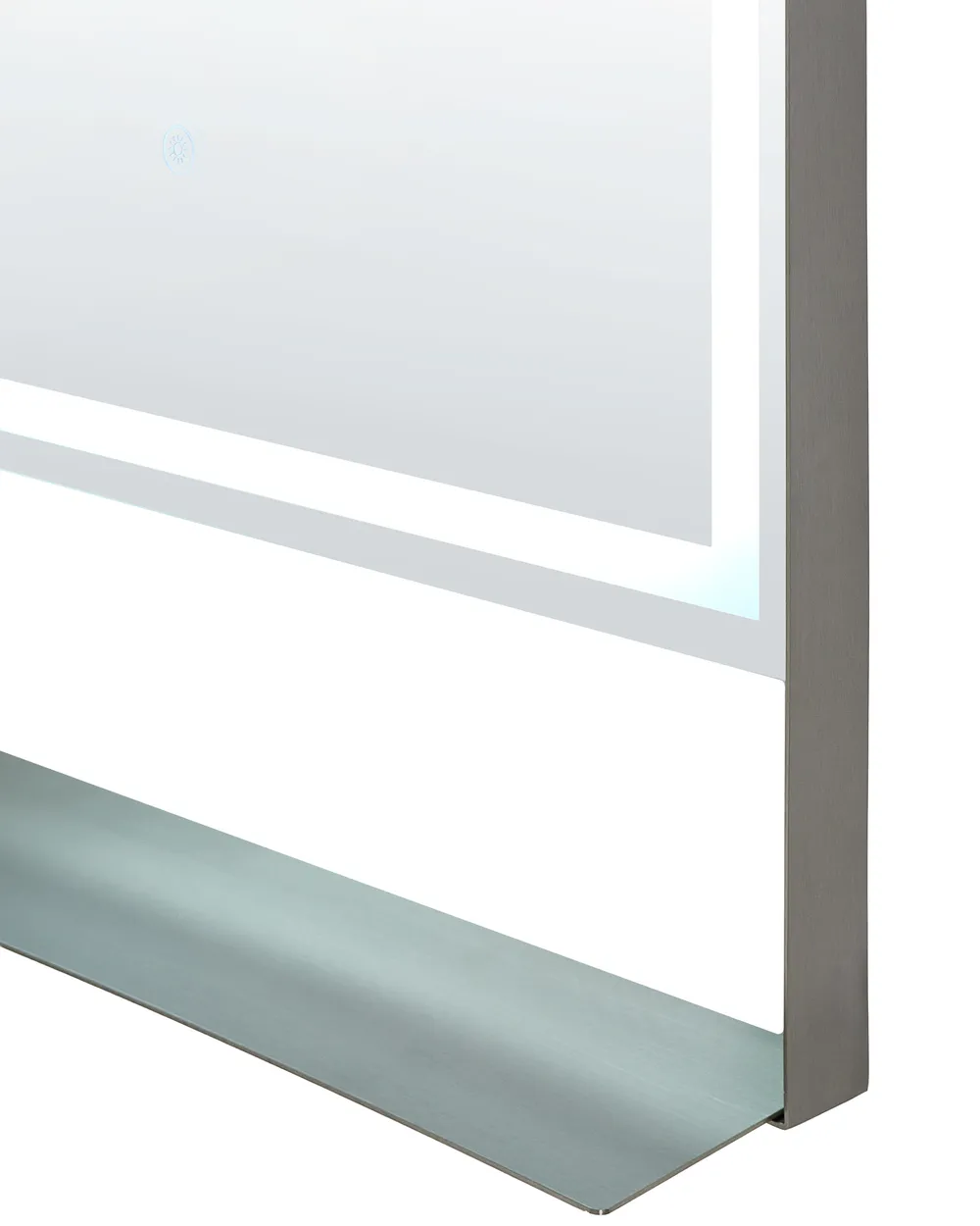 Badrumsspegel med LED VALOUZE 61 cm 100 cm med hylla Silver_1093714