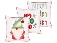 Set of 3 Decorative Cushions EMBERA 45 x 45 cm Multicolour Christmas Motif_1124896