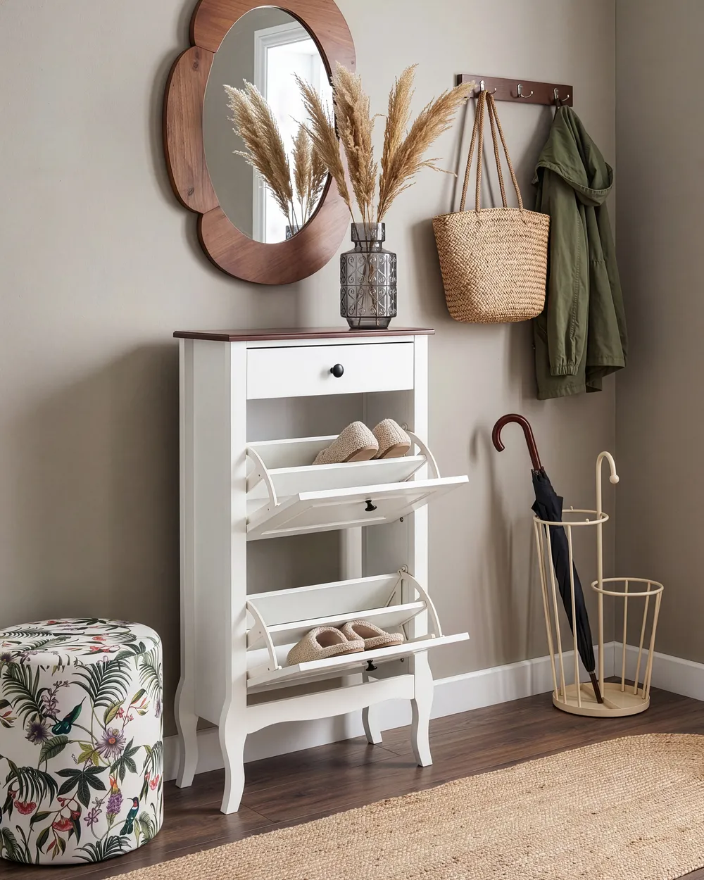 Shoe Storage Cabinet NUNDLE White_1100245