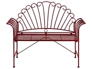 Bistro Set CAVINIA Metal Burgundy_1016336