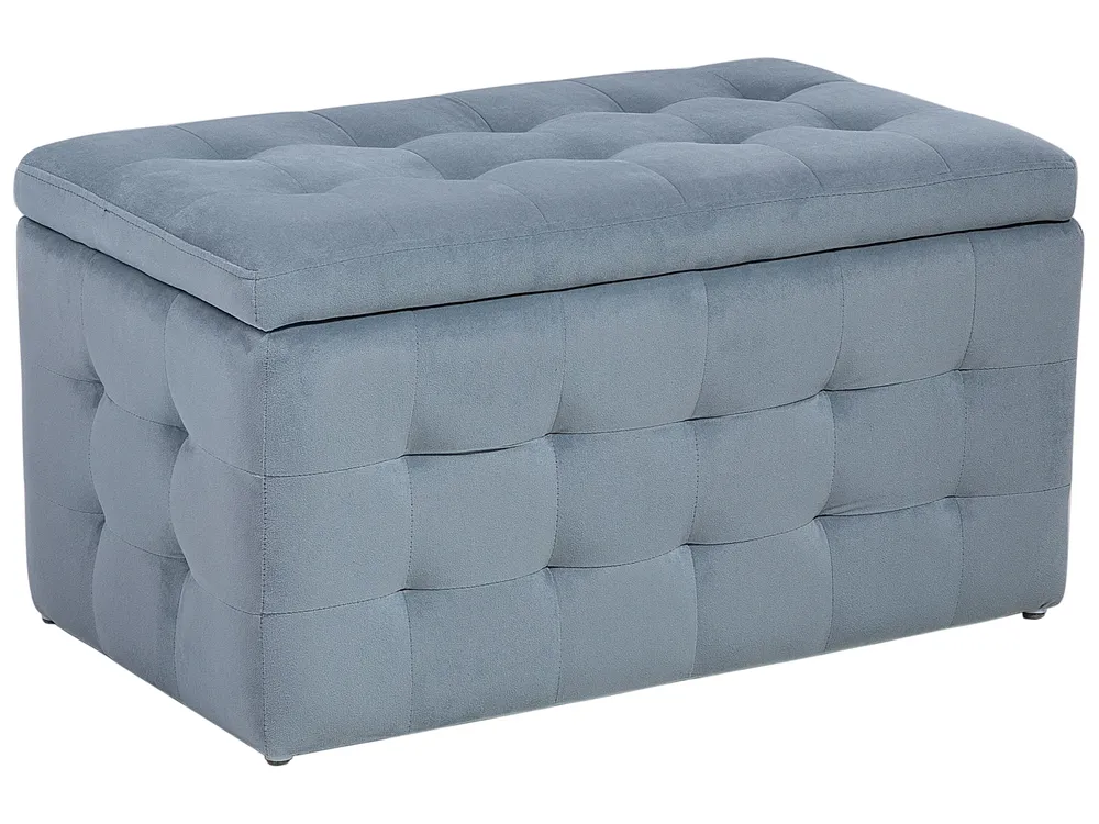 Storage Ottoman MICHIGAN Velvet Light Grey