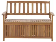 Trädgårdsbänk med dyna SOVANA 120 cm med förvaring Akaciaträ Röd_807470