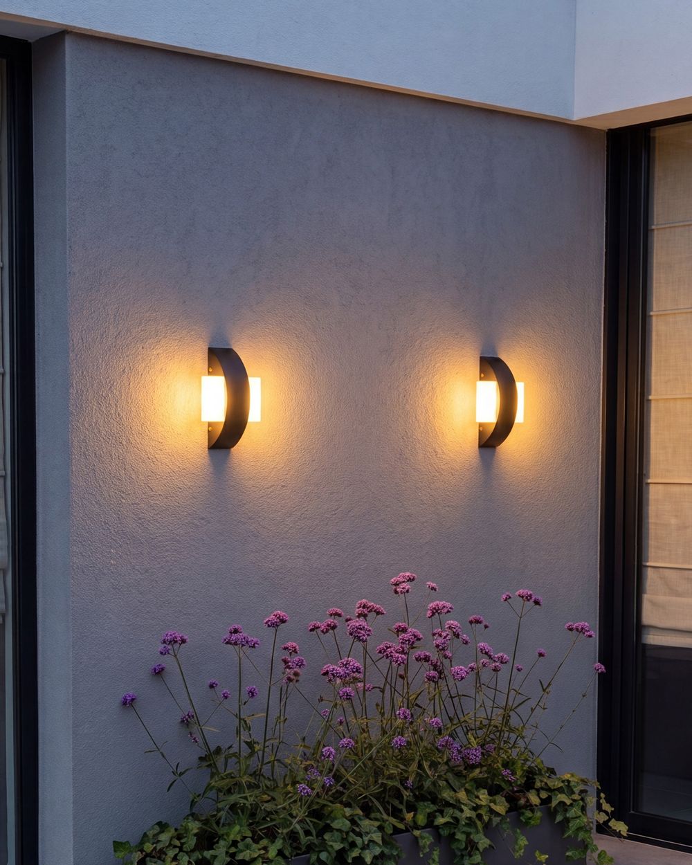 Set of 2 Outdoor LED Wall Lights LOSSIE Black
