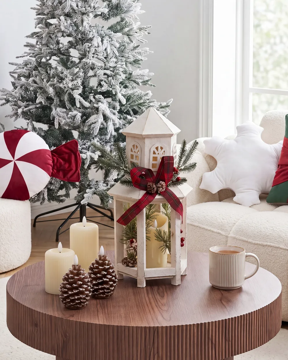 LED-lykta SAVIVESI 38 cm Julmotiv Vit_1028256