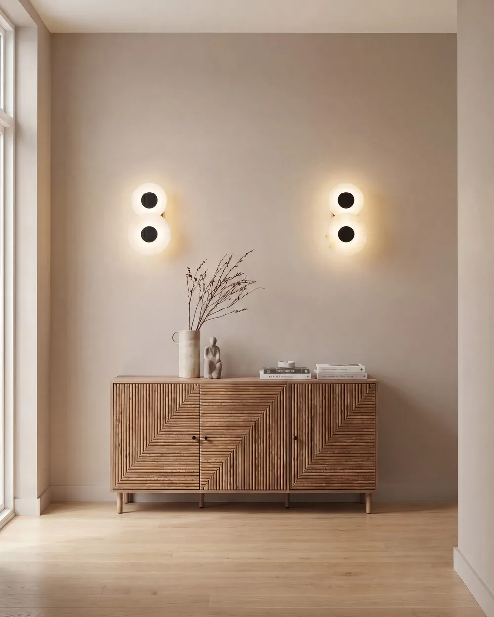 Set med 2 vägglampor YTHAN LED Marmor Vit_1103766