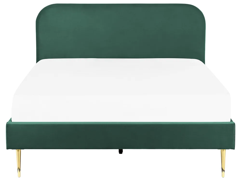 Sänky sametti FLAYAT 160 x 200 cm Smaragdinvihreä_834100