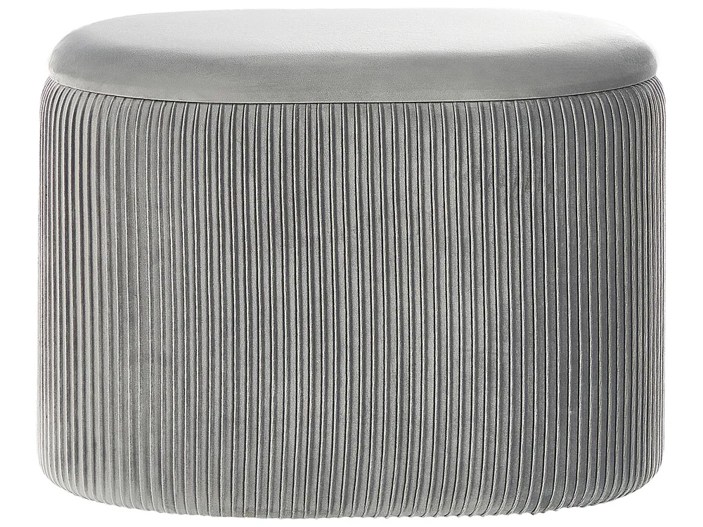 Förvaringspuff RICHLAND Sammet Ljusgrå_823923