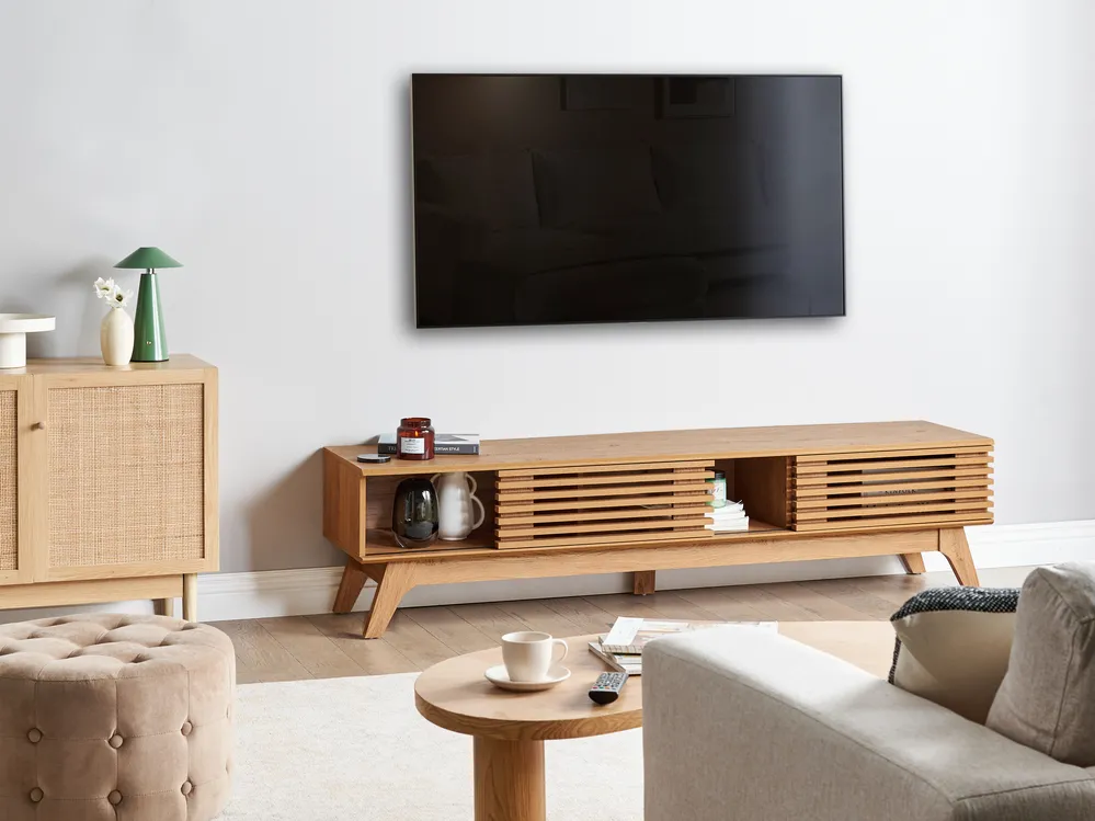 Wooden TV Stand Brown TOLEDO Various Sizes