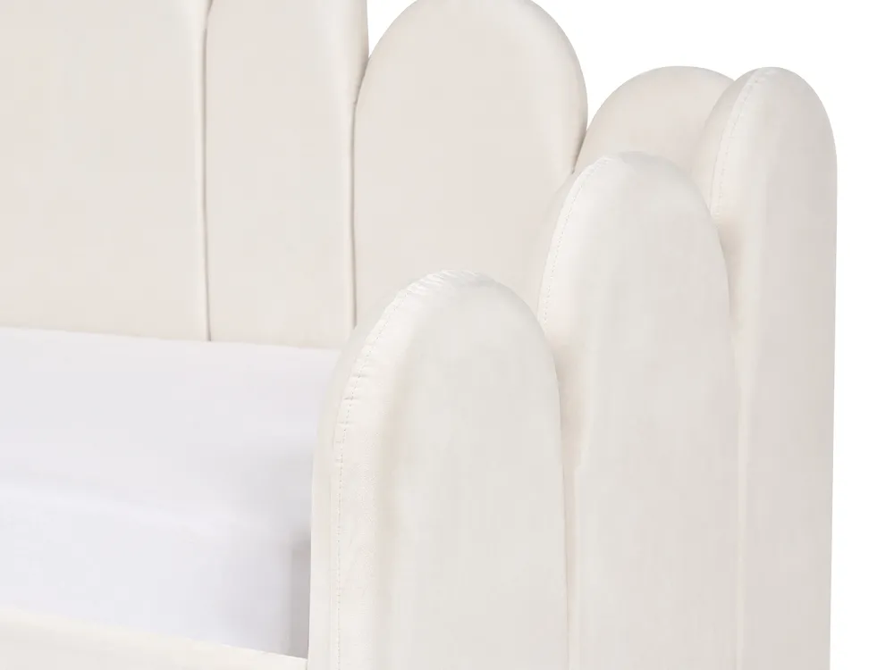 Trundle Bed Velvet POLIGNAC 90 x 200 cm (EU Single) Light Beige_1081071