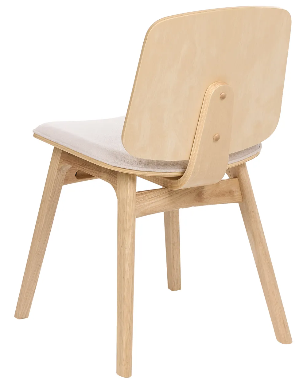 Set of 2 Dining Chairs CHARLESTON Wood Light Brown/ Light Beige_1070712