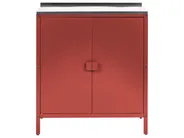 3 Piece Outdoor Kitchen Set with Sink VILAMA Red Metal_1052358