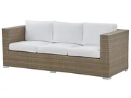 Garden Lounge Set with Table and Ottoman 5 Seater BELLUNO PE Rattan White_777217