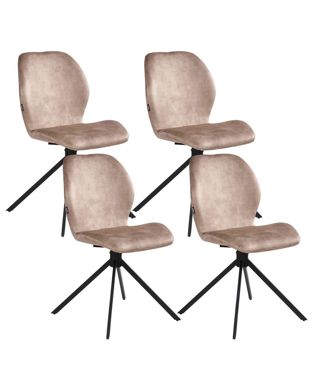 Set med 4 matstolar Vridbar MORRISON Sammet Beige
