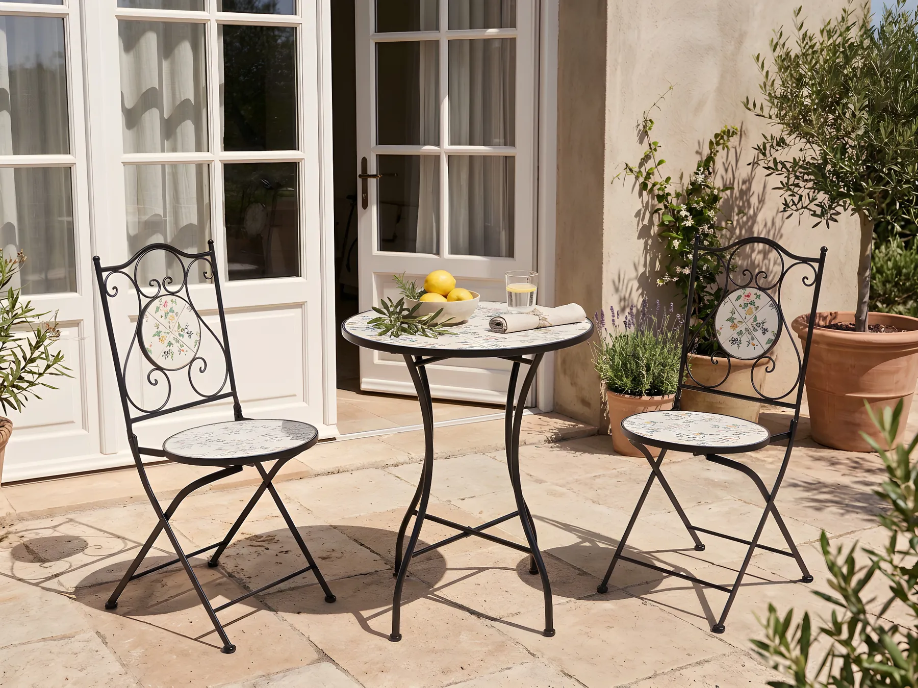 Bistro Table COLLIO 60 cm 60 cm Metal Black_1066050