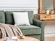 Throw Cushion DOURIS 45 x 45 cm Light Beige Checked_1185027