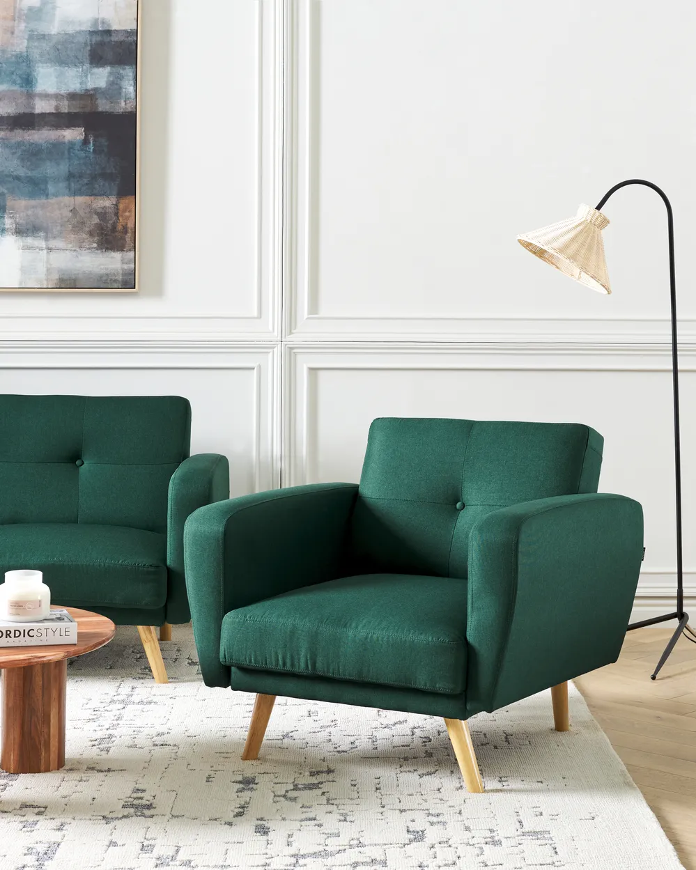 Armchair FLORLI Fabric Dark Green