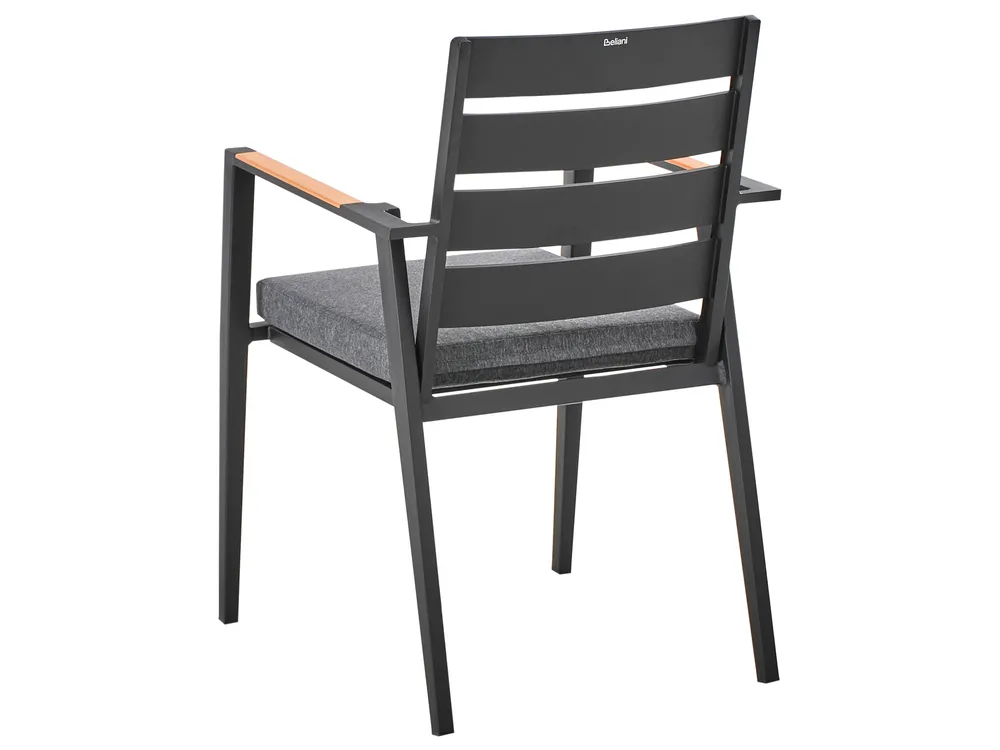 Garden Dining Set 4 Seater MALETTO/TAVIANO with Cushions Metal Black_993870