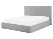 Ottoman Bed LORIENT Fabric Light Grey 140 x 200 cm (EU Double)_827046