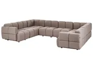 Modular U-Shape Sofa 8 Seater MAKSABERG Fabric Taupe_1136426