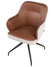 Dining Chair Swivel STOWE Fabric Brown_1078290