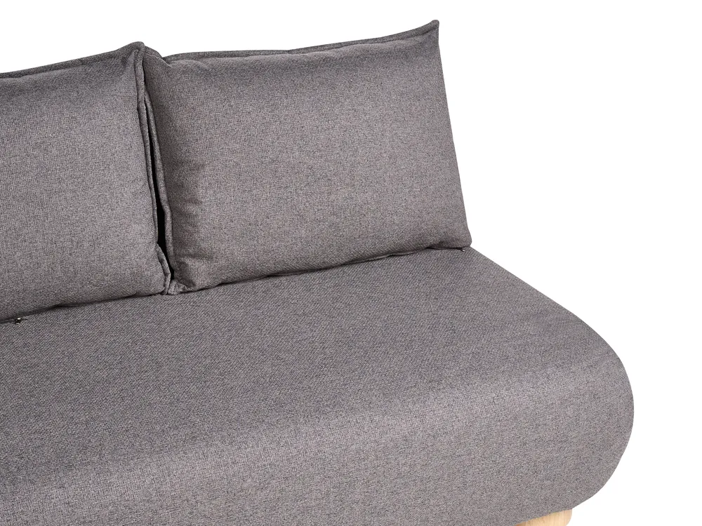 Sofa Bed 2 Seater ABISKO Faux Linen Dark Grey_1030929