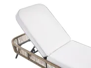 Sun Lounger with Cushion ZERI PE Rattan Light Beige_1055779