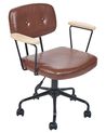Desk Chair ALGERITA Faux Leather Brown