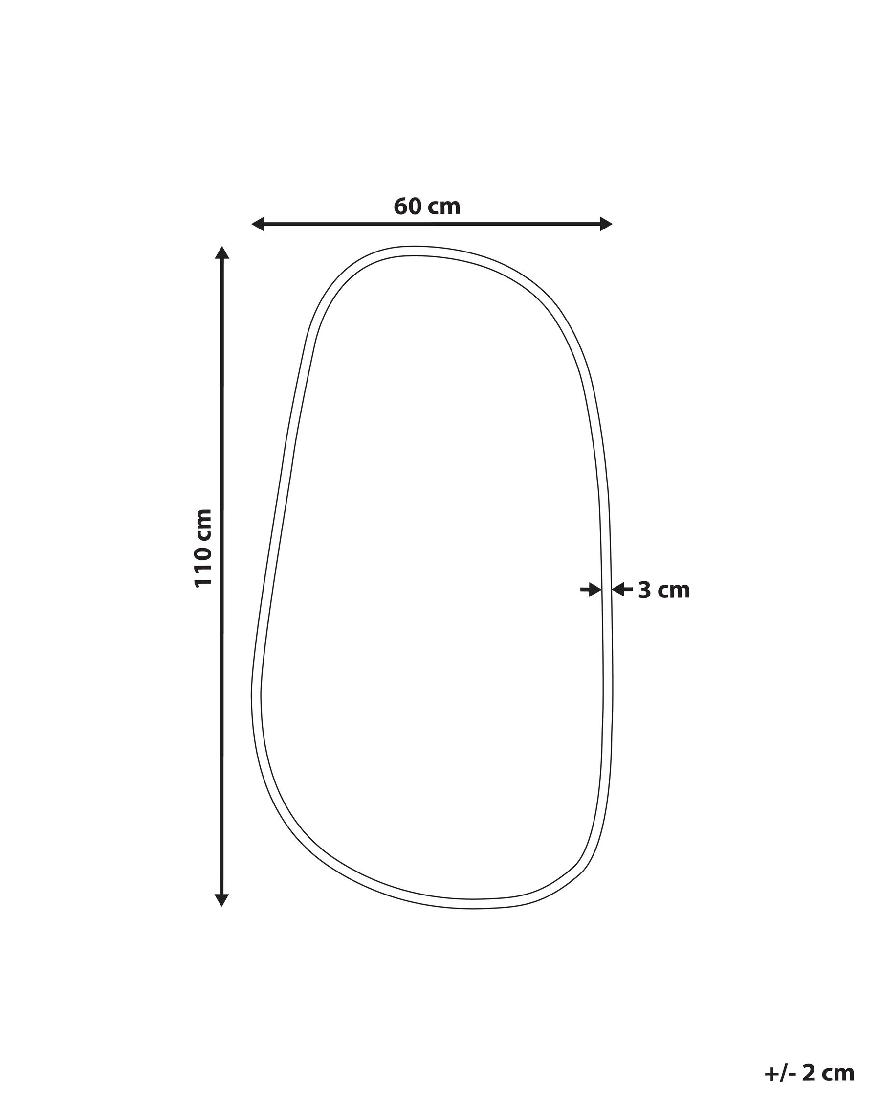 Wall Mirror VERNAIS 60 cm 110 cm Metal Gold_915524