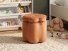 Kids Storage Pouffe FLOWER Flower Velvet Orange
