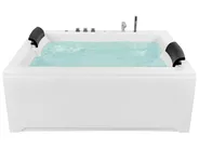 Kulmaporeamme LED-valolla SALAMANCA 183 x 142 cm Valkoinen_761822
