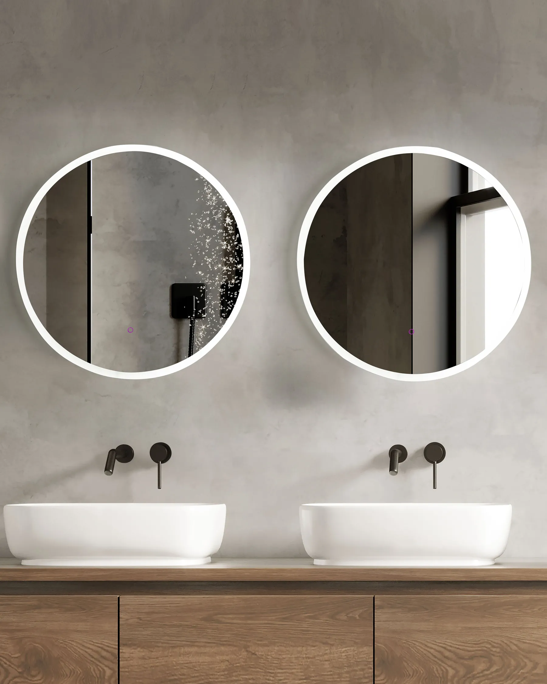 Badrumsspegel med LED DEAUVILLE 79 cm 79 cm Silver_837548