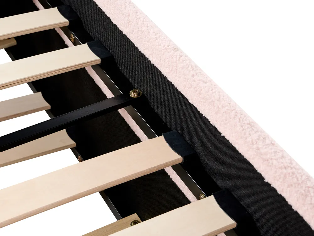 Utdragbar säng Bouclé GASSIN 90 x 200 cm Pastellrosa_951589