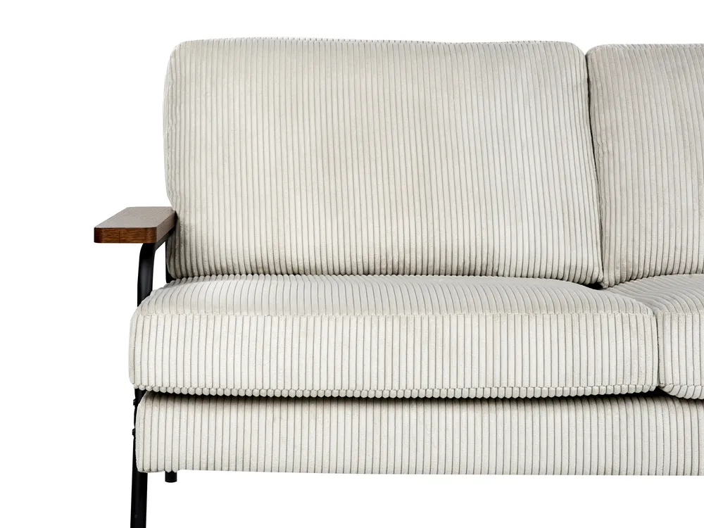 Sofa 3 Seater AKRANES Corduroy Light Grey_917525