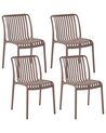 Set of 4 Garden Chairs ARICCIA Brown