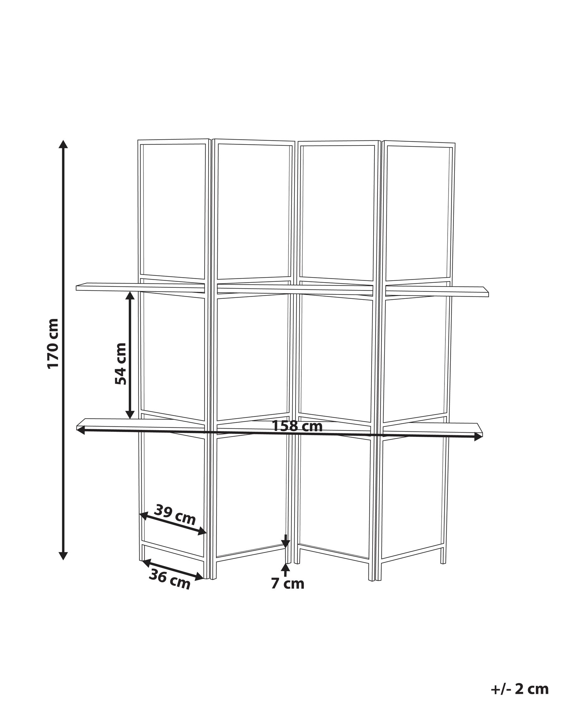 Rumsavdelare med 4 paneler TRAFOI 158 cm 170 cm Brun_941303
