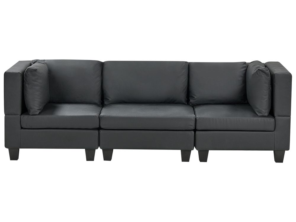 Modulsoffa 3-sits UNSTAD Konstläder Svart