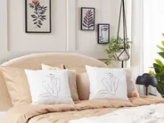 Set of 2 Decorative Cushions MEADOWFOAM 45 x 45 cm Cotton White Abstract Pattern_818789