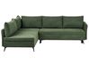 Corner Sofa Bed 3 Seater KOGE with Storage Fabric Green Right Hand
