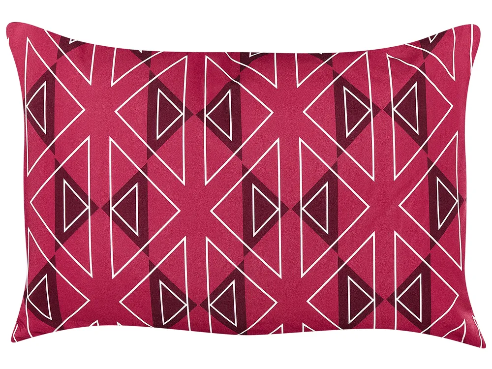 Set of 2 Outdoor Cushions MEZZANO Geometric Pattern 40 x 60 cm Fuchsia Pink_881445