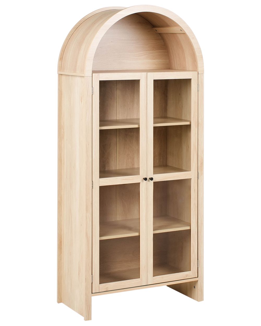 Skap med glassdører GLENWOOD 79 cm Lysebrun