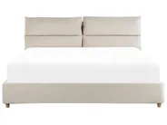 Ottoman Bed BATILLY Velvet Light Beige 180 x 200 cm (EU Super King)_830122