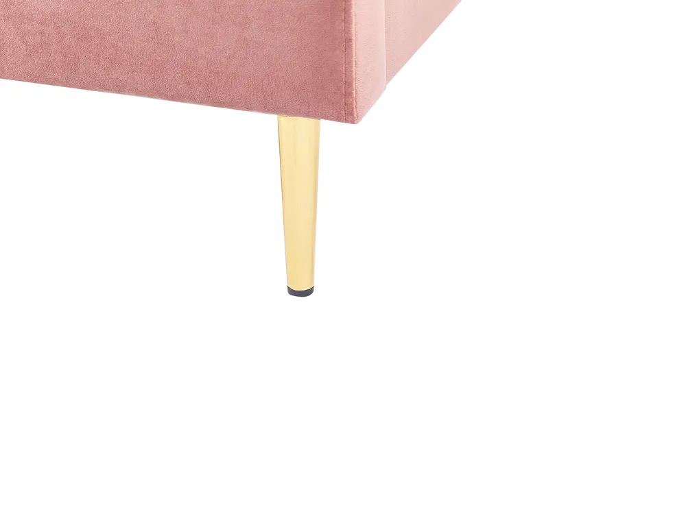 Bed Velvet CHALEIX 180 x 200 cm (EU Super King) Peach Pink_857028
