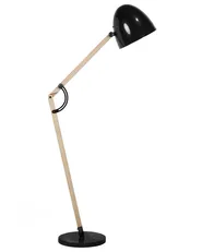 Floor Lamp HETTON Adjustable Oak Wood Black_700125