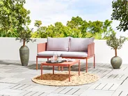 Loungesett til hagen med bord 2-seters TERRACINA Metall Oransje_826665