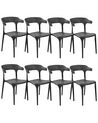 Set of 8 Dining Chairs GUBBIO Black
