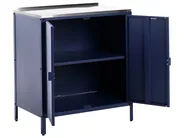3 Piece Outdoor Kitchen Set with Sink VILAMA Blue Metal_974904