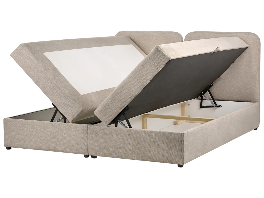 Divan Bed with Storage CHANCELLOR Fabric Taupe 180 x 200 cm (EU Super King)_1062814