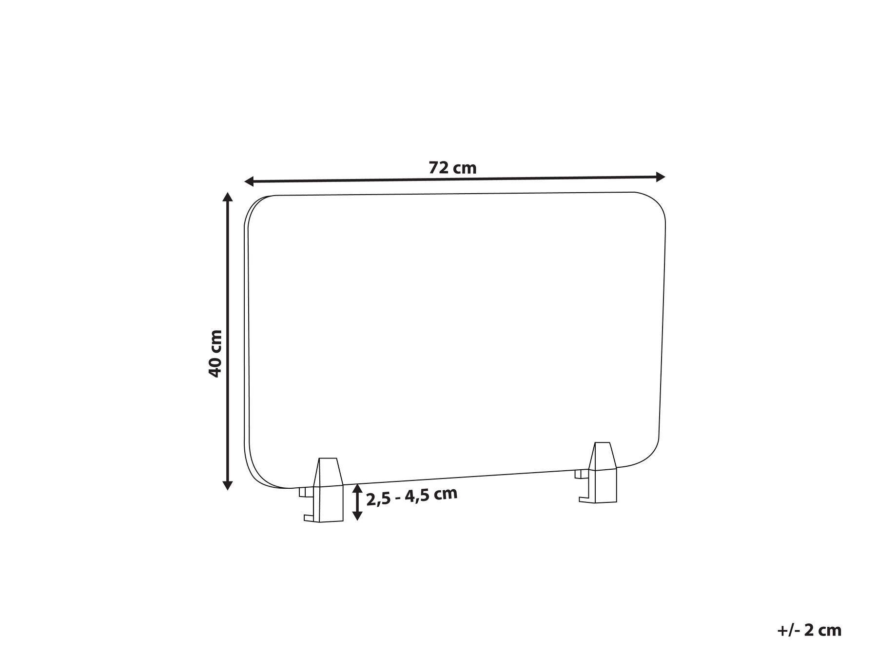 Desk Screen WALLY 72 x 40 cm Dark Grey_800907