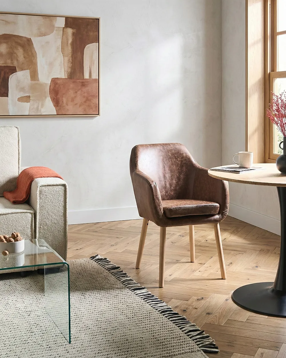 Spisestol YORKVILLE Kunstskinn Mørkebrun