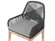 Garden Dining Set 4 Seater OLBIA with Cushions Concrete Black_809611